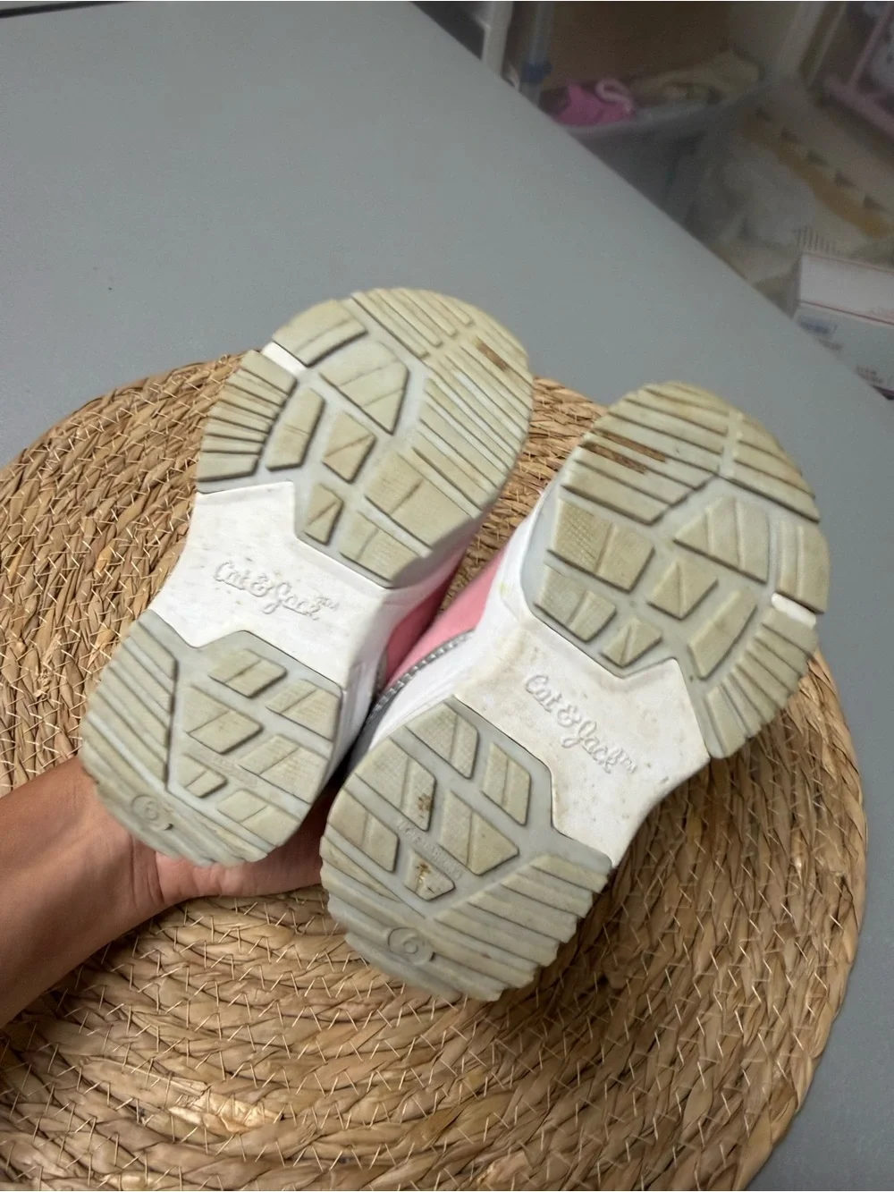 Cat & Jack Pink Hook-and-Loop Mesh Sneakers